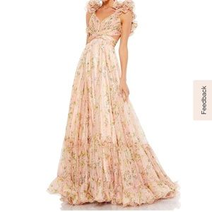 Mac Duggal Floral Chiffon Gown